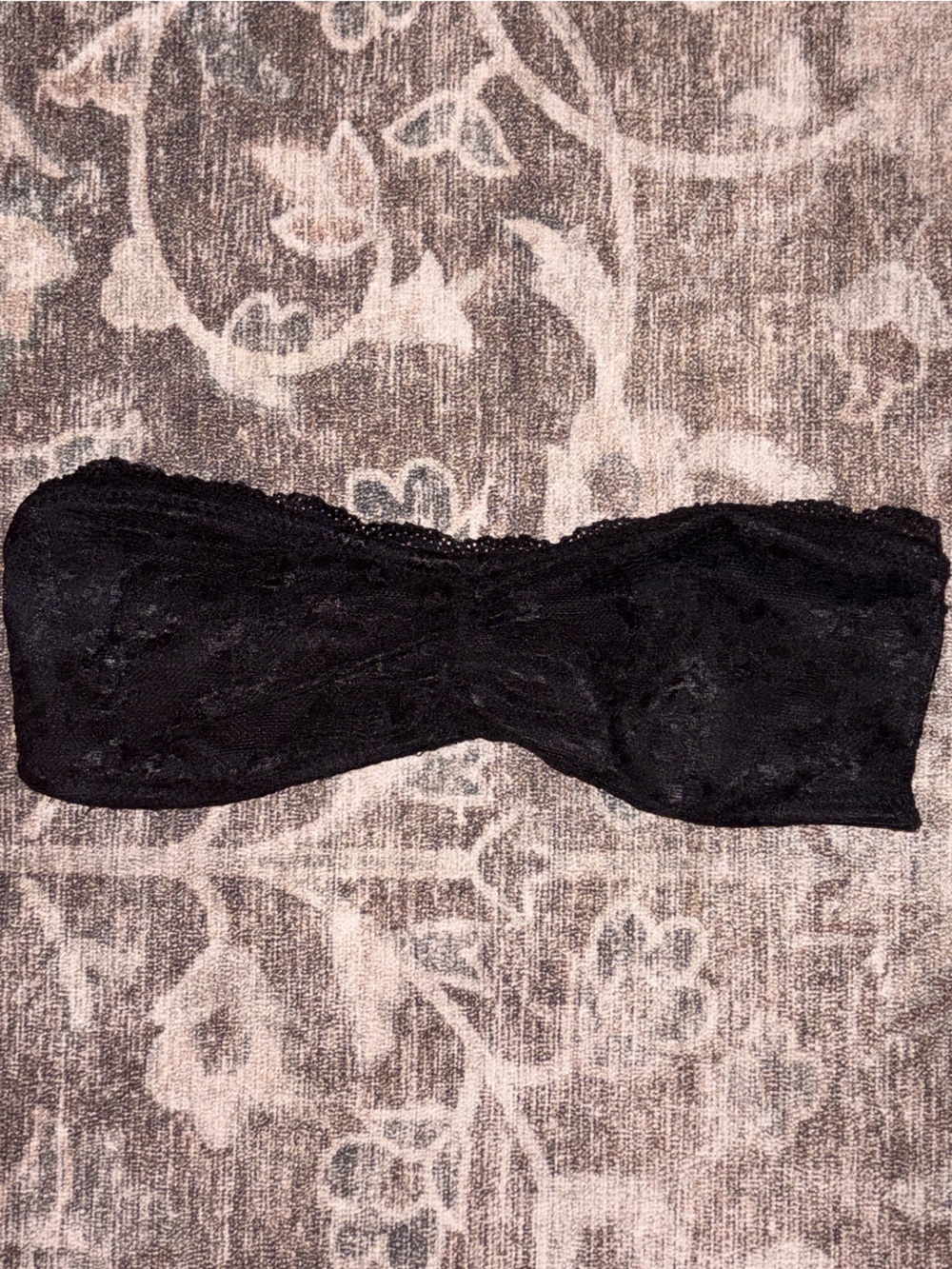 Black Lace Strapless Bandeau Bralette